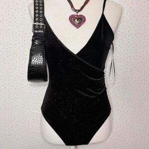 Bershka Women's Black Bodysuit